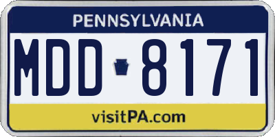 PA license plate MDD8171