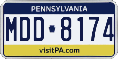 PA license plate MDD8174