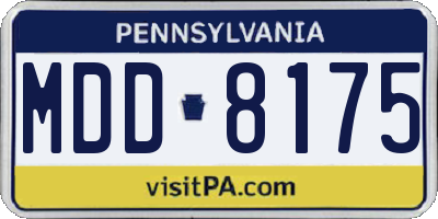 PA license plate MDD8175