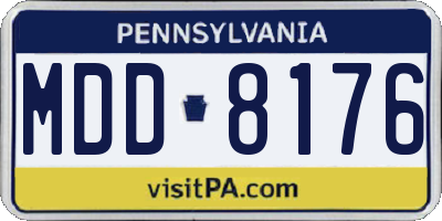 PA license plate MDD8176