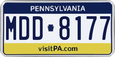 PA license plate MDD8177