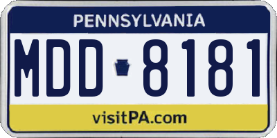 PA license plate MDD8181
