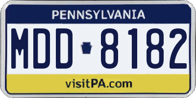 PA license plate MDD8182