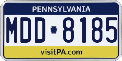 PA license plate MDD8185
