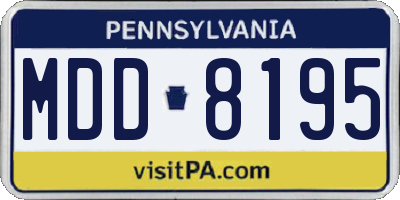 PA license plate MDD8195
