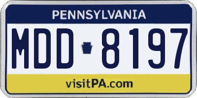 PA license plate MDD8197