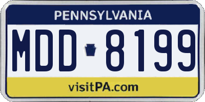 PA license plate MDD8199