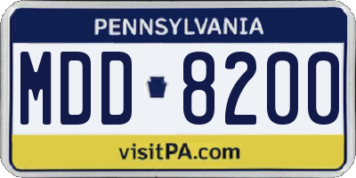 PA license plate MDD8200