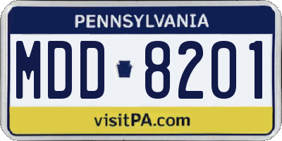 PA license plate MDD8201