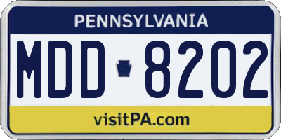 PA license plate MDD8202