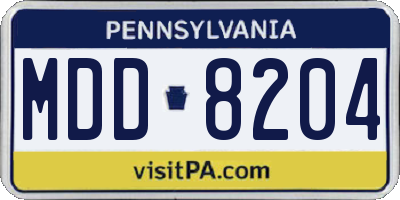 PA license plate MDD8204