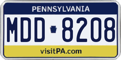 PA license plate MDD8208