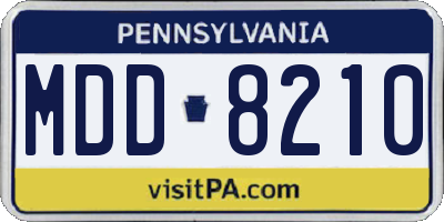 PA license plate MDD8210