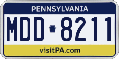 PA license plate MDD8211