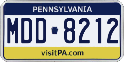 PA license plate MDD8212