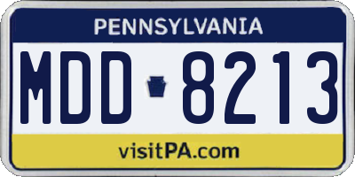 PA license plate MDD8213