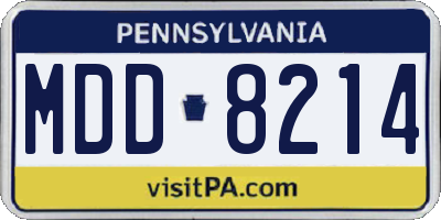 PA license plate MDD8214