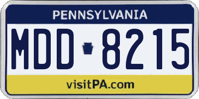 PA license plate MDD8215