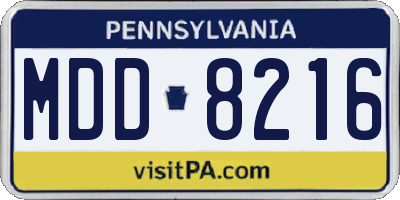 PA license plate MDD8216