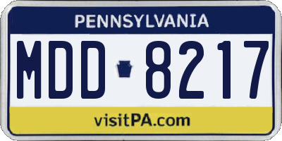 PA license plate MDD8217