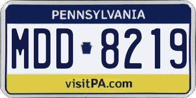 PA license plate MDD8219