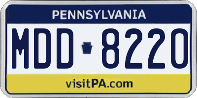 PA license plate MDD8220