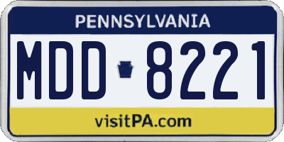 PA license plate MDD8221