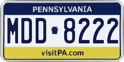 PA license plate MDD8222