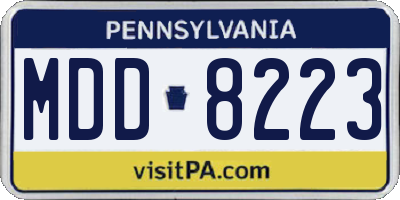 PA license plate MDD8223