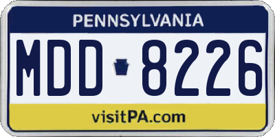 PA license plate MDD8226