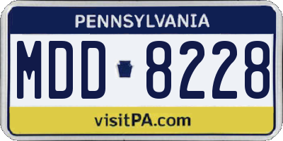 PA license plate MDD8228