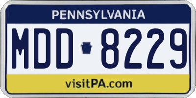 PA license plate MDD8229