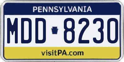 PA license plate MDD8230
