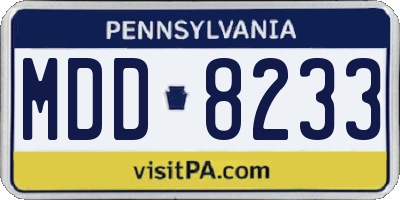 PA license plate MDD8233