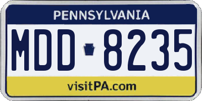 PA license plate MDD8235