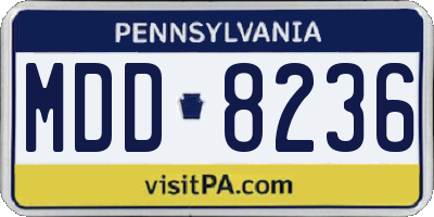 PA license plate MDD8236