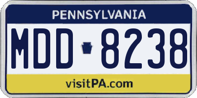 PA license plate MDD8238