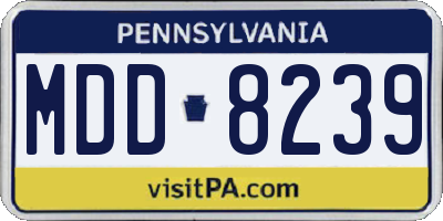 PA license plate MDD8239