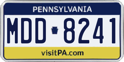 PA license plate MDD8241