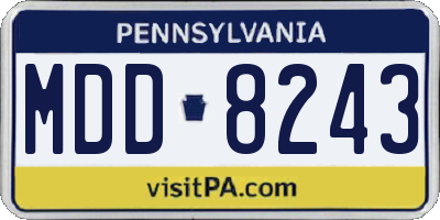 PA license plate MDD8243