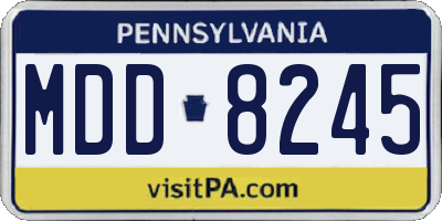 PA license plate MDD8245