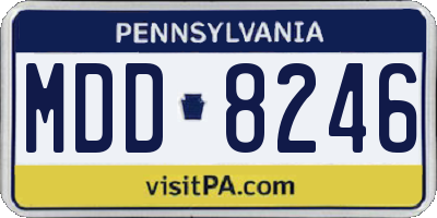 PA license plate MDD8246