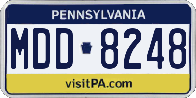 PA license plate MDD8248