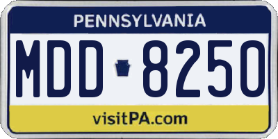 PA license plate MDD8250