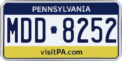 PA license plate MDD8252