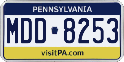 PA license plate MDD8253