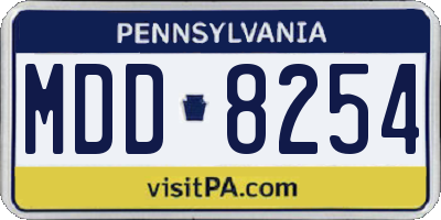 PA license plate MDD8254