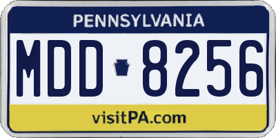 PA license plate MDD8256