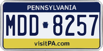 PA license plate MDD8257