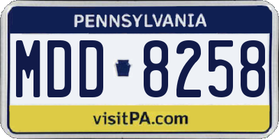 PA license plate MDD8258